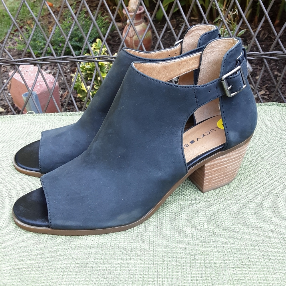 Lucky Brand Barimo Open Toe Leather Bootie Size 9M.